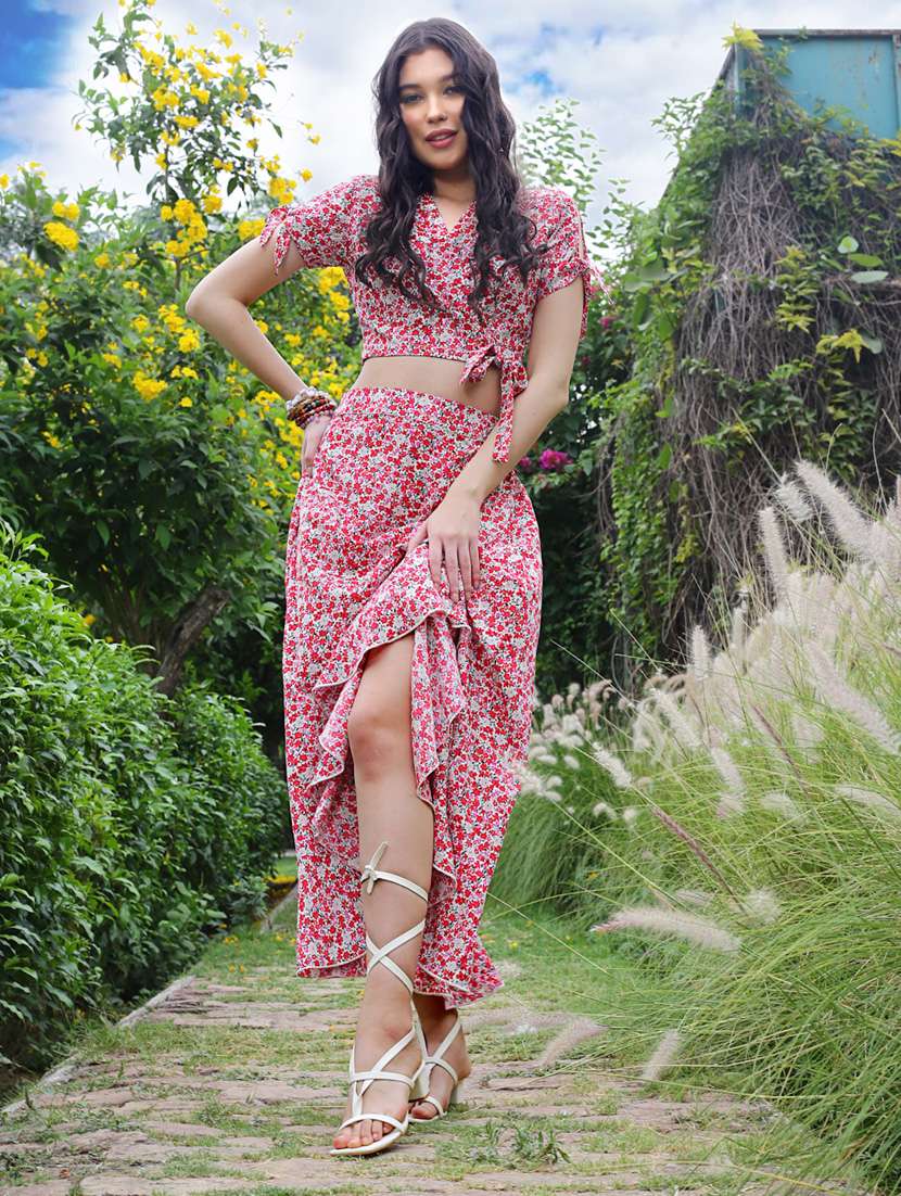 printed top and skirt co-ord set