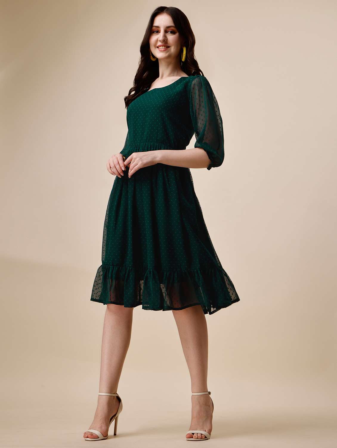 women's tiered dress swiss dots dress - 19971964 - Standard Image - 2