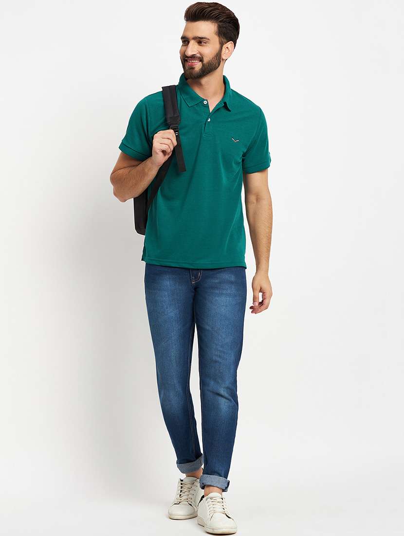 men's solid cotton polo t-shirt - 19972048 -  Standard Image - 2