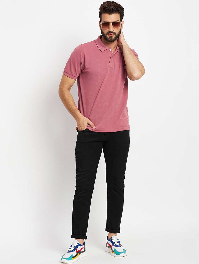 men's solid cotton polo t-shirt - 19972053 -  Standard Image - 2