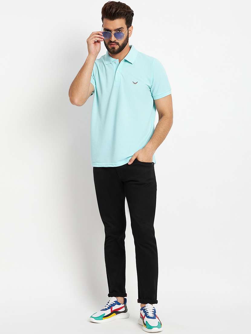 men's solid cotton polo t-shirt - 19972057 -  Standard Image - 2