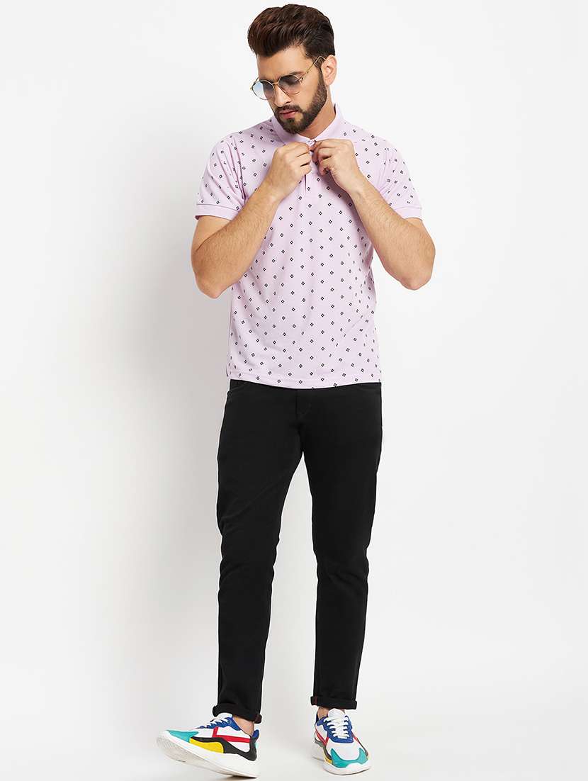 men's printed cotton polo t-shirt - 19972063 -  Standard Image - 2