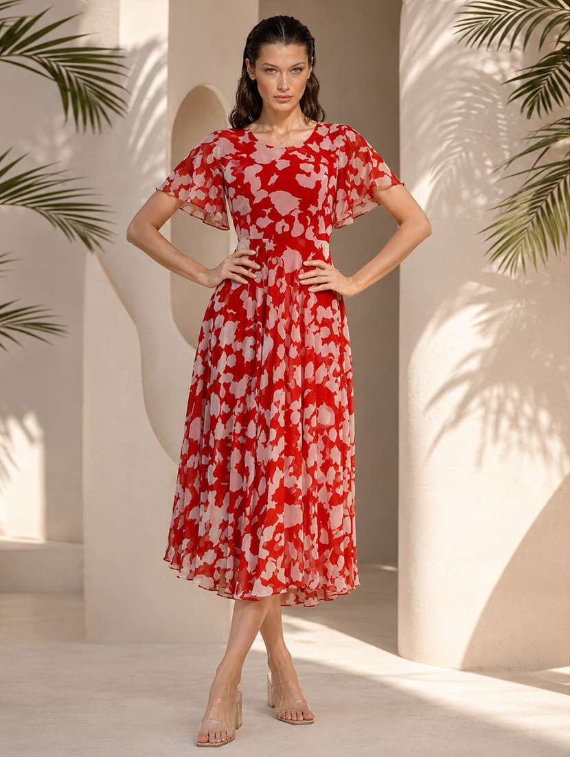 women's fit & flare printed dress - 19974315 -  Standard Image - 2