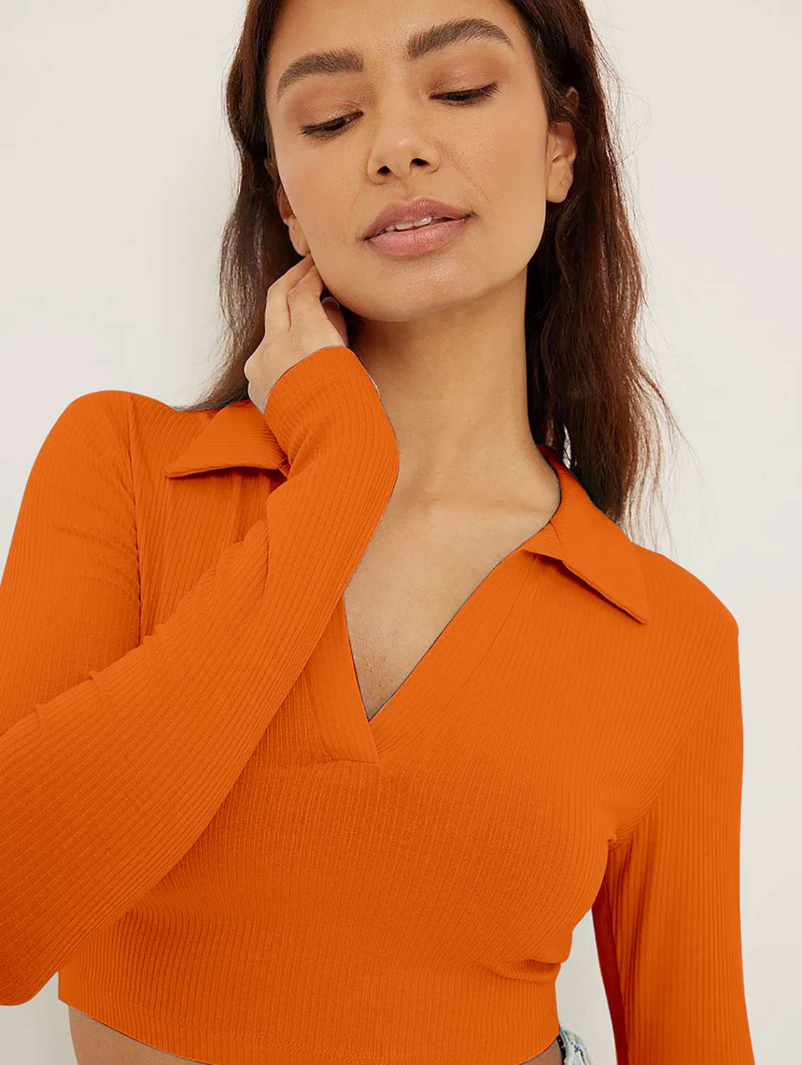women's crop collared top - 19974583 -  Standard Image - 2