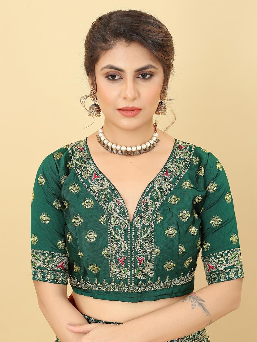 embroidered bordered saree - 19975550 - Standard Image - 2