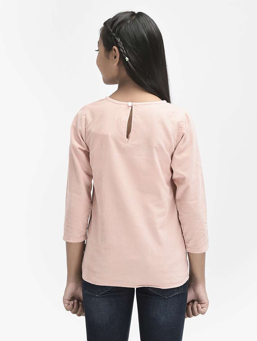 Girls Solid Rosewater Pink Casual Top - 19975787 -  Standard Image - 2