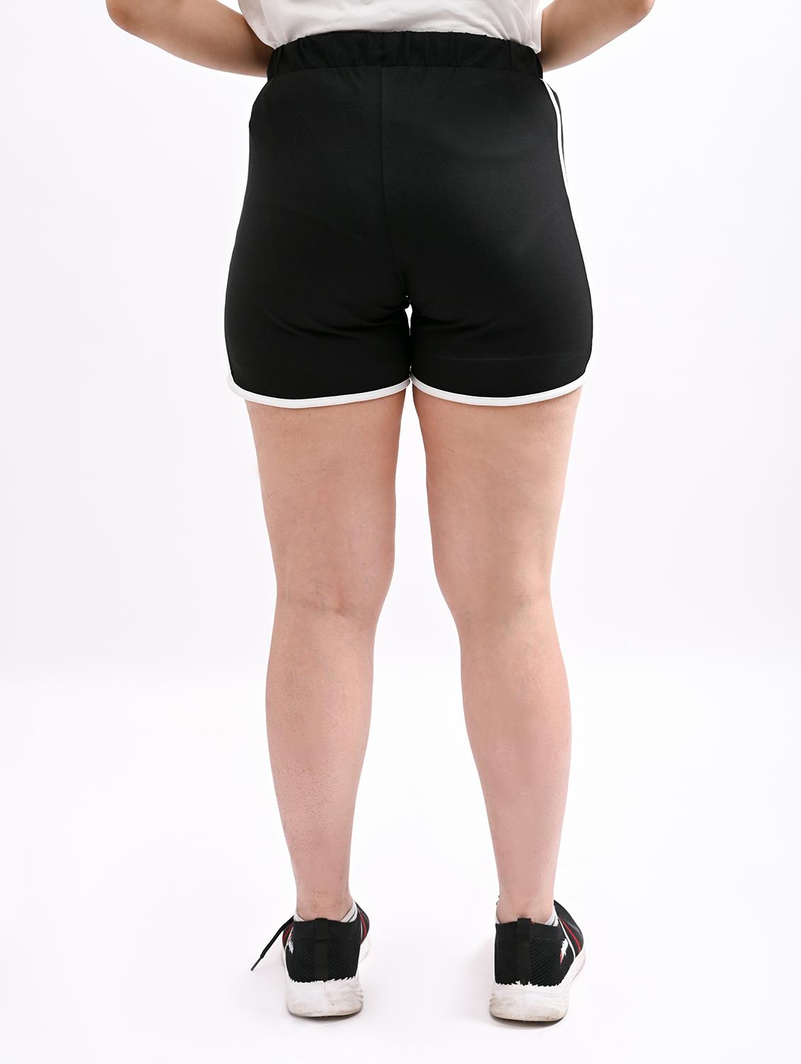 black cotton regular shorts - 19975804 - Standard Image - 2