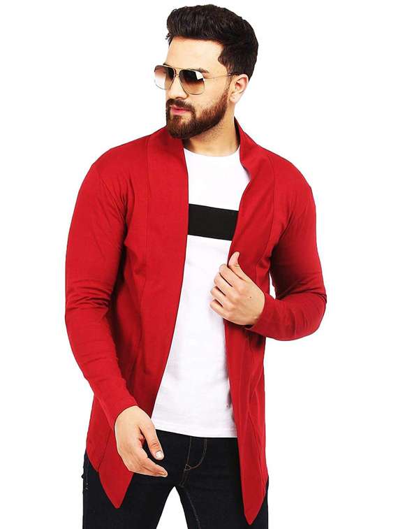 men's solid cotton shrug