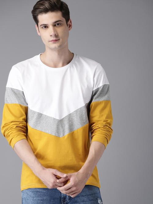 color block cotton regular t-shirt - 19976038 - Standard Image - 0