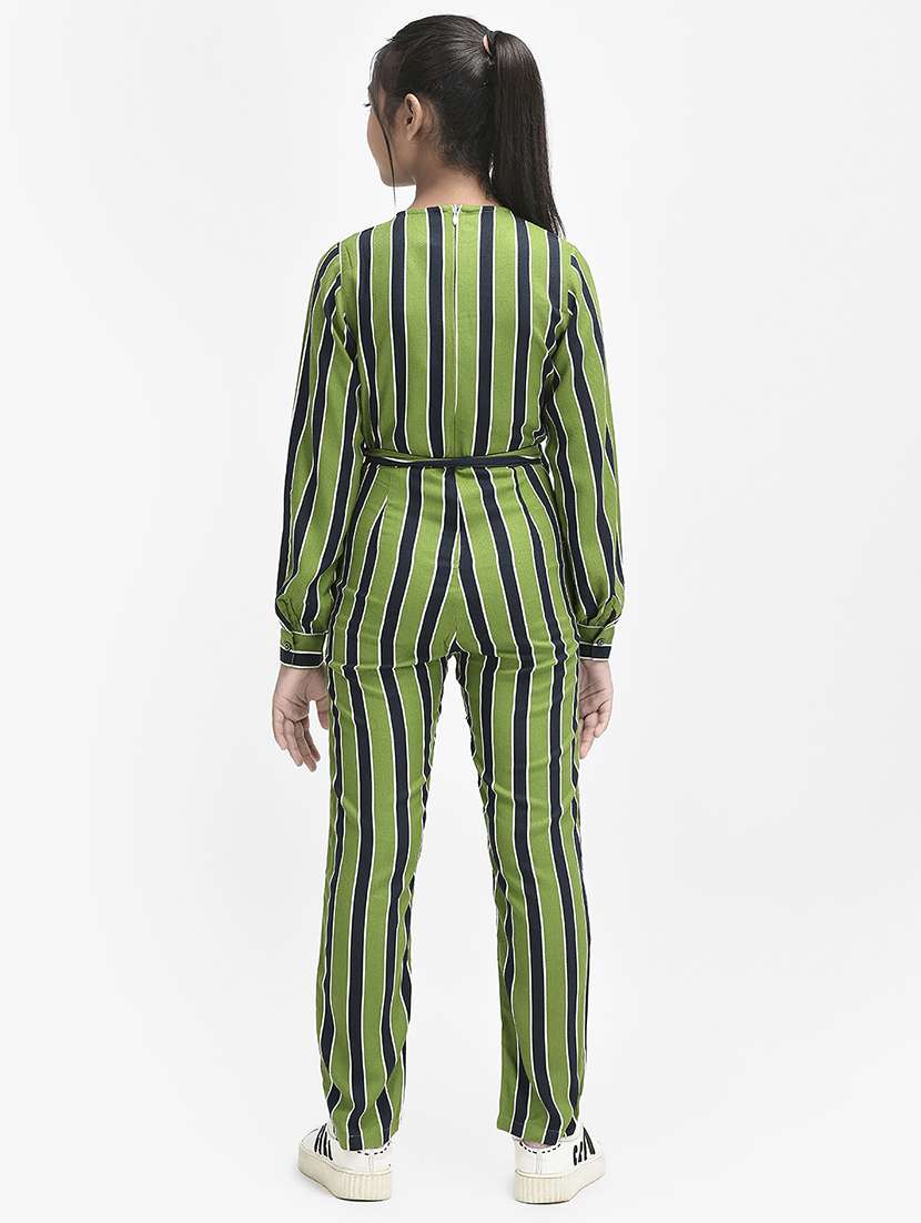 v neck striped full length jumpsuit - 19976701 - Standard Image - 2