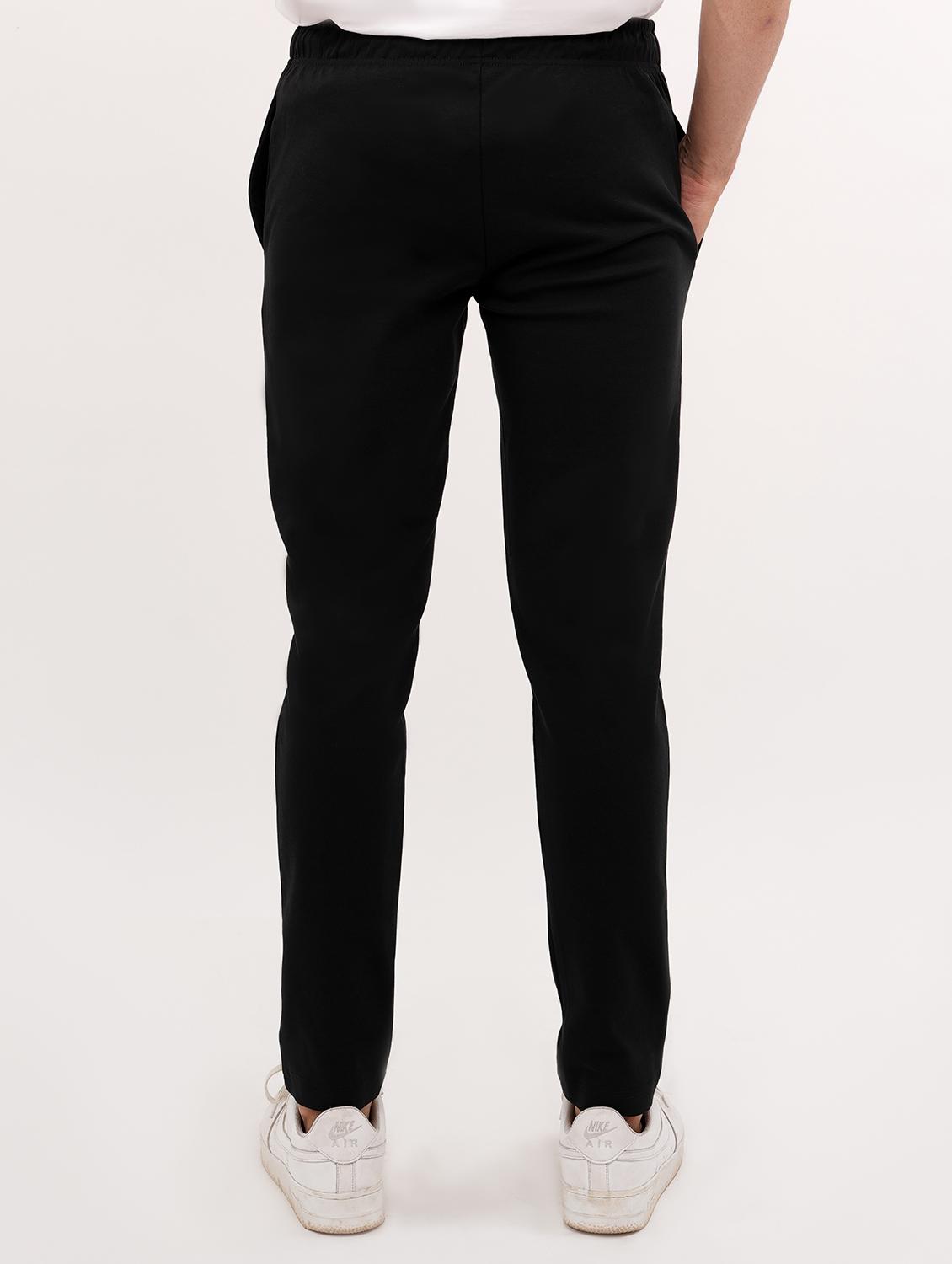 black solid full length track pant - 19977160 - Standard Image - 2