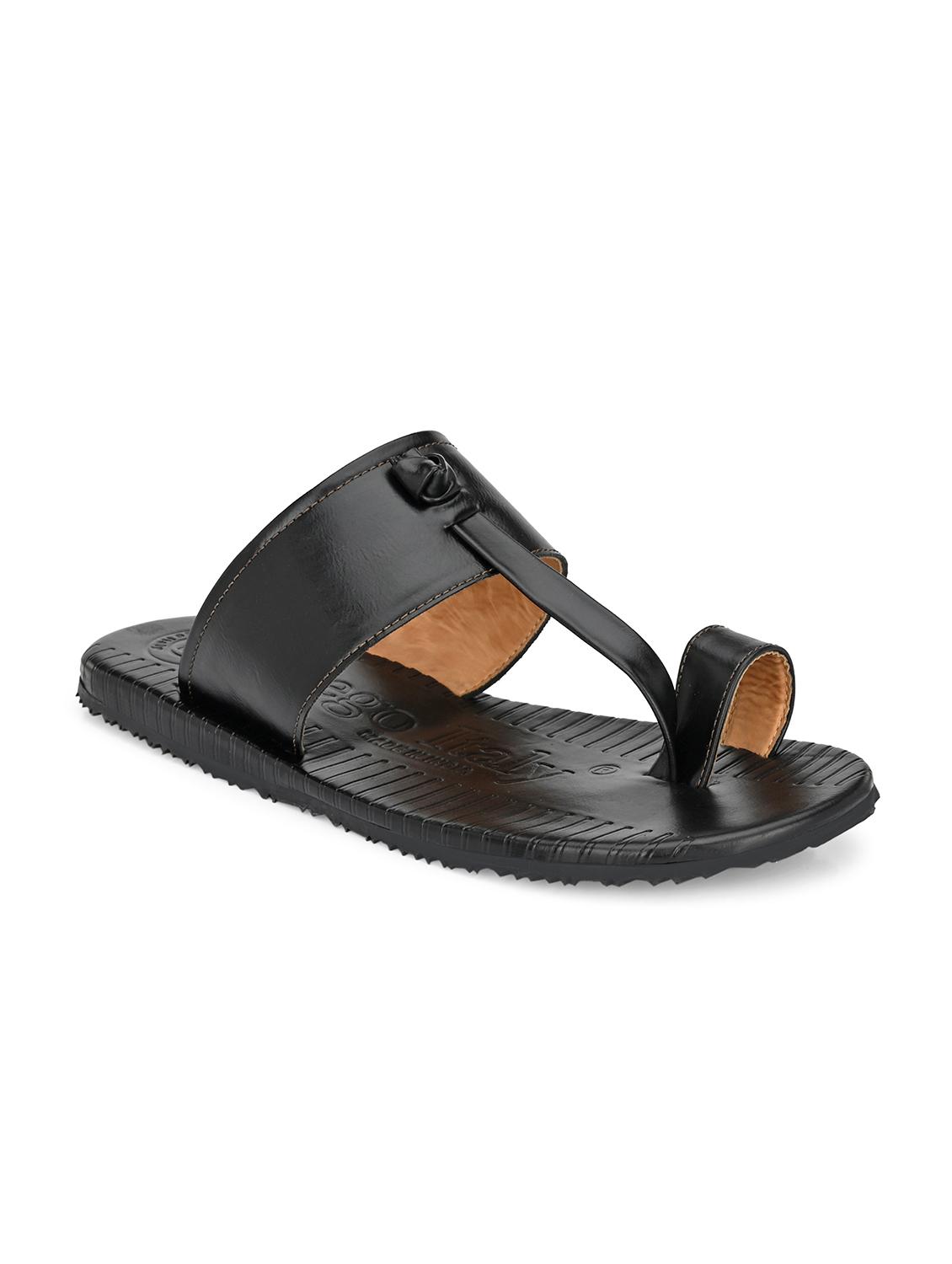 black synthetic & mesh slip on slippers - 19977174 - Zoom Image - 0