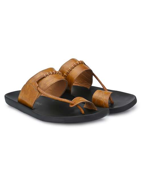 tan synthetic & mesh slip on slippers - 19977194 -  Standard Image - 0