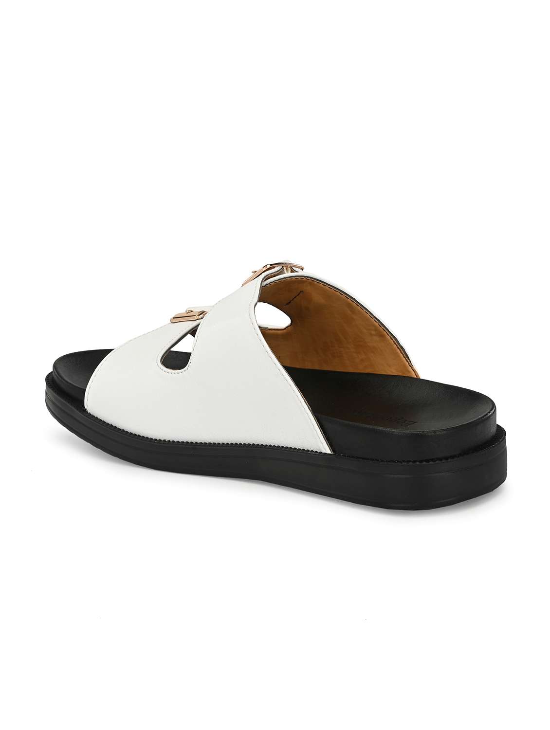white synthetic & mesh slip on slippers - 19977199 -  Standard Image - 2