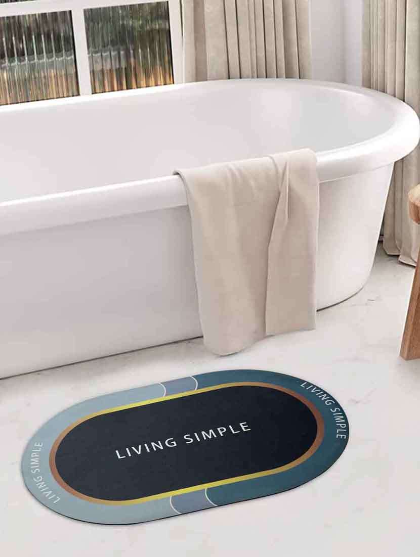 fabinaliv multicolor geometric rubber bath mat (60x40 cm)