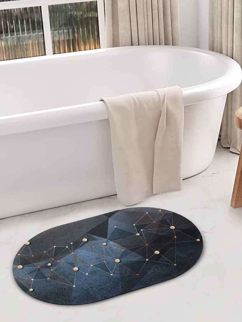 fabinaliv multicolor geometric rubber bath mat (60x40 cm)