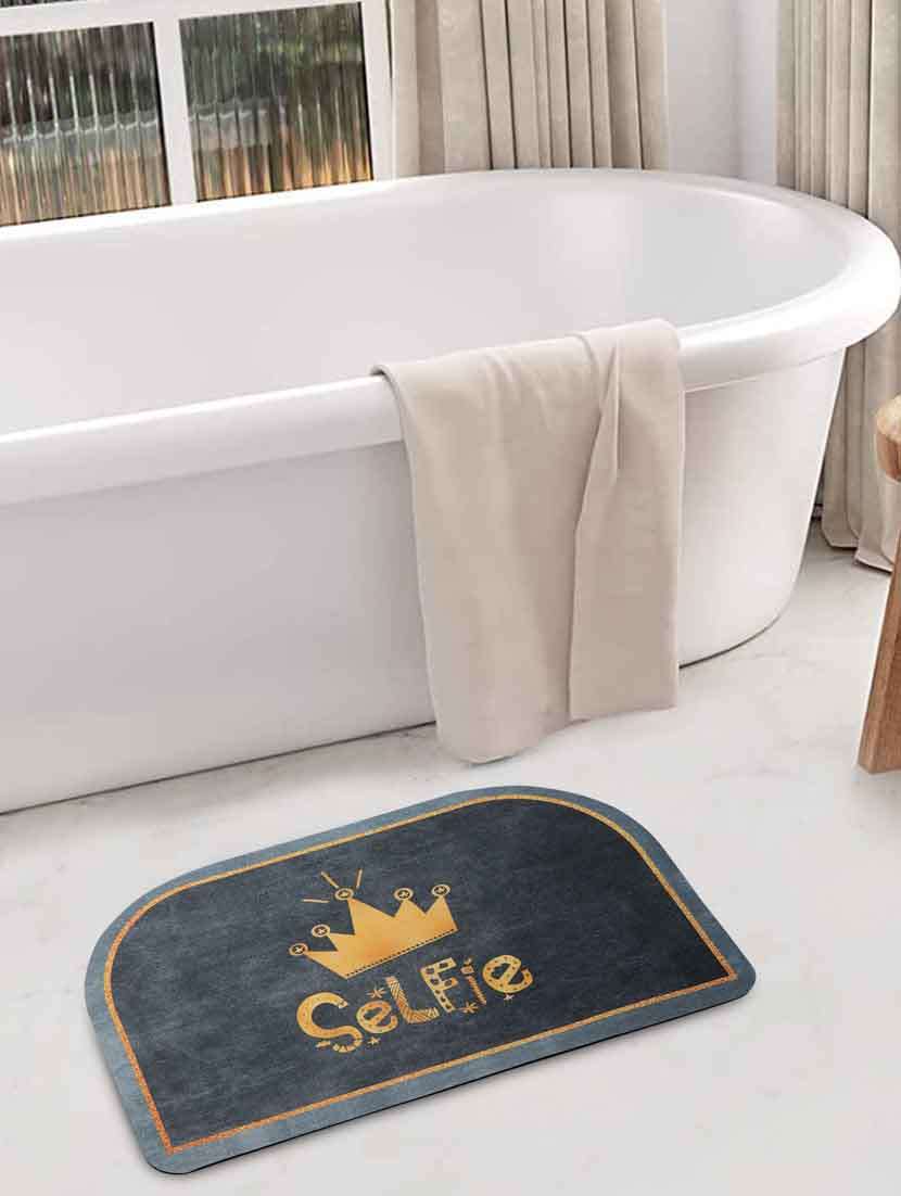 fabinaliv multicolor geometric rubber bath mat (60x40 cm)