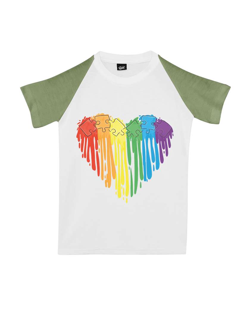 multi colored printed round neck t-shirt