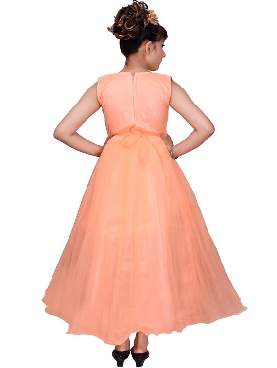 round neck embellished party gown - 19980181 - Standard Image - 2