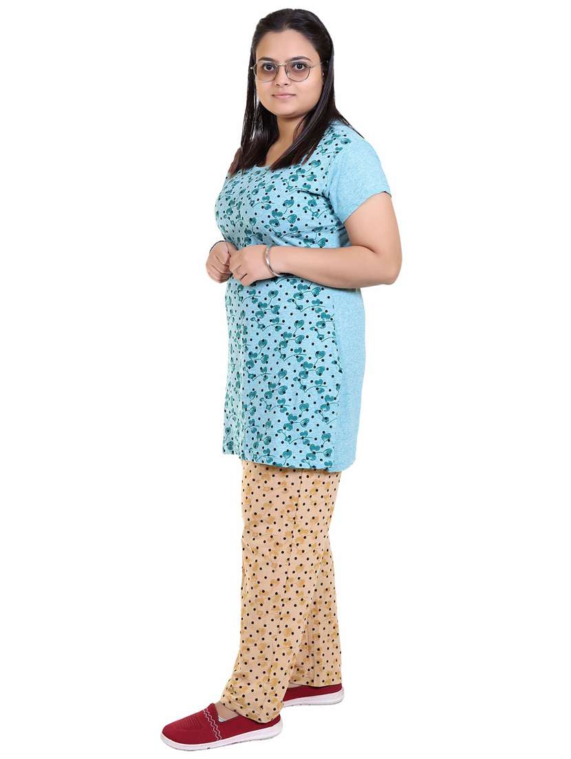 round neck printed nightwear pyjama set  - 19981064 -  Standard Image - 2