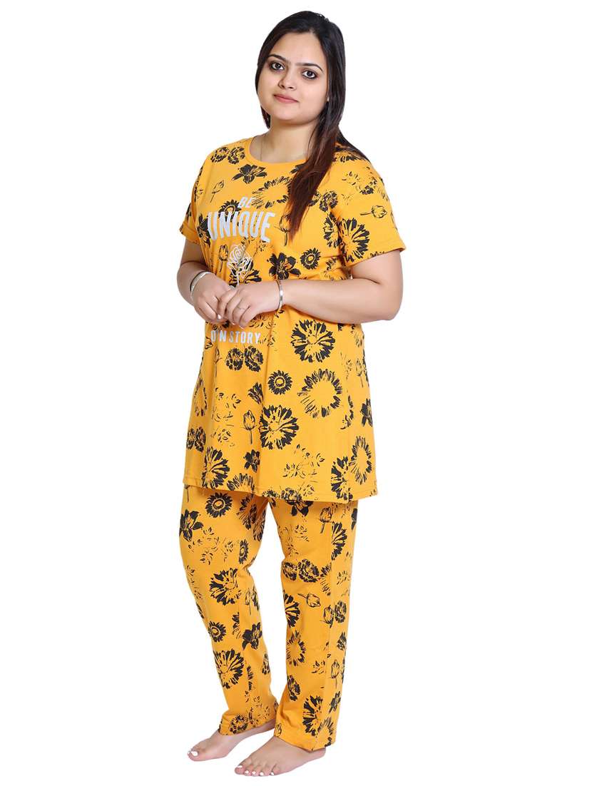 round neck printed nightwear pyjama set  - 19981076 -  Standard Image - 2