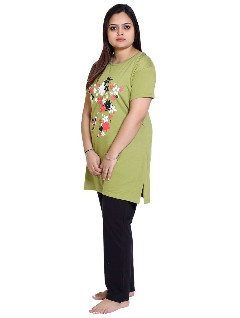 round neck printed nightwear pyjama set  - 19981077 -  Standard Image - 2