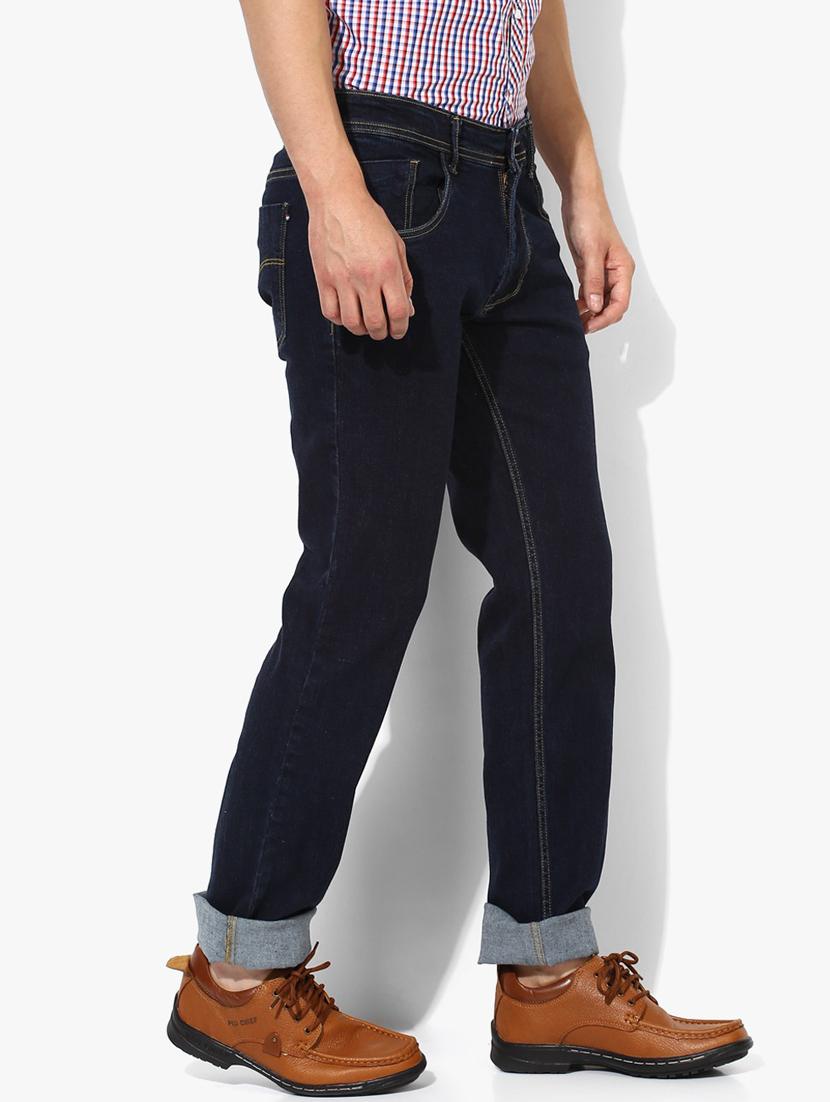 dark blue mid rise full length plain jean - 19981288 - Standard Image - 2