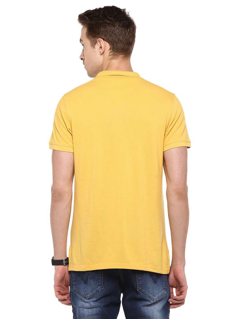 yellow solid short sleeve polo t-shirt - 19981449 -  Standard Image - 2