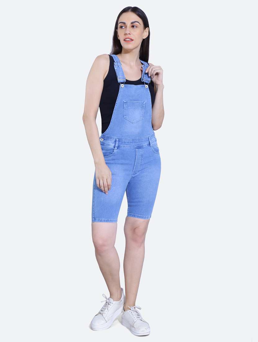 blue denim shorts dungaree