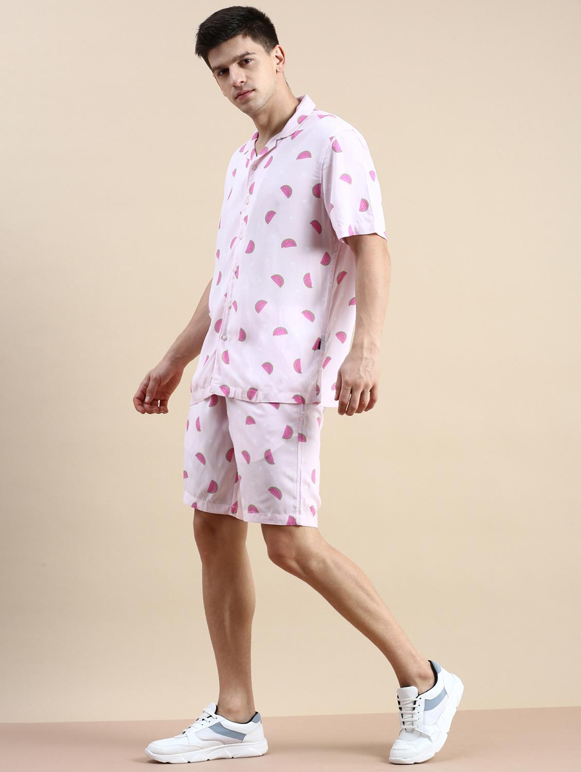 men's printed shirt and short co ord set - 19983033 - Standard Image - 2