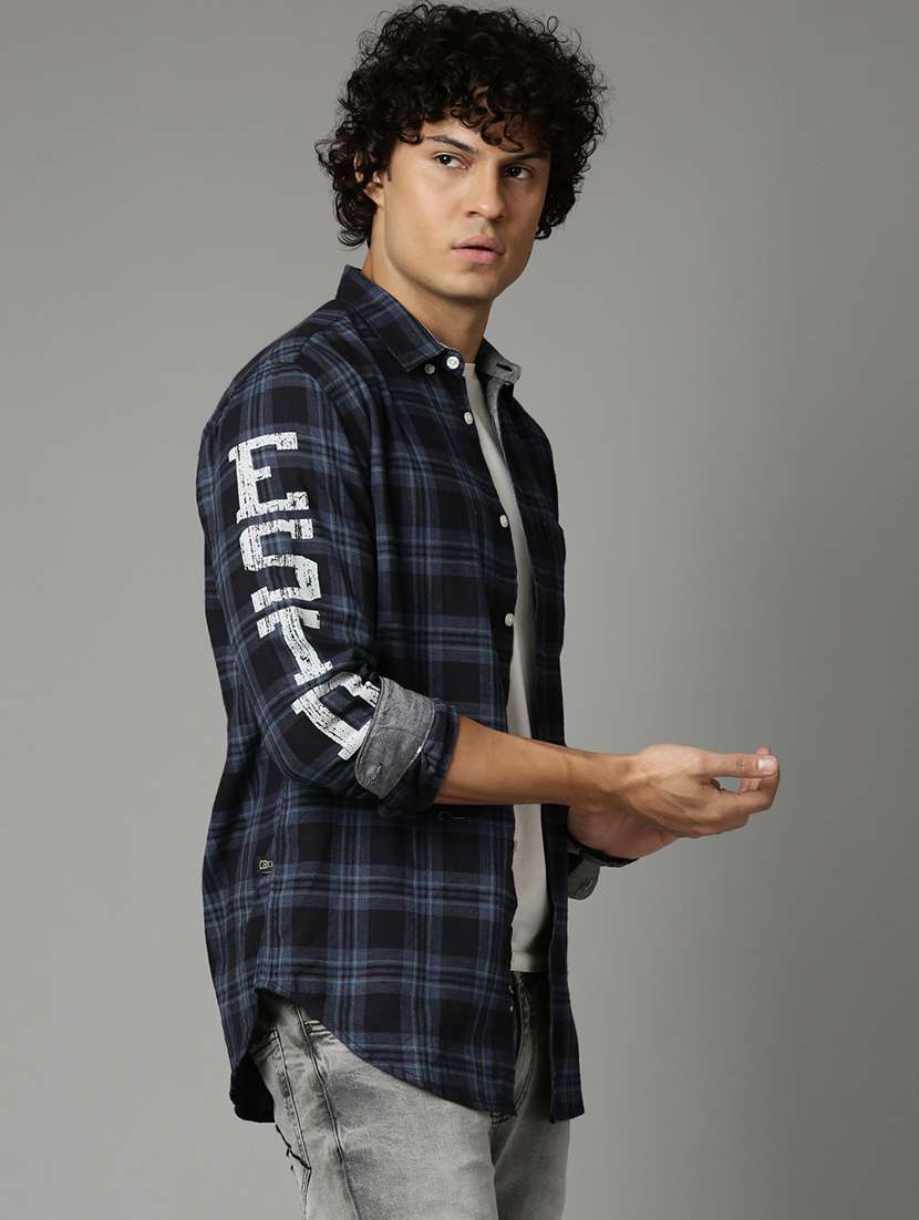 mens checks casual shirt - 19983072 - Standard Image - 2
