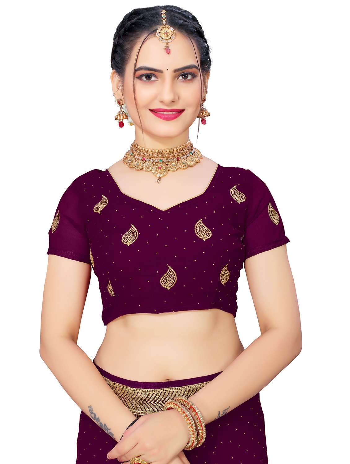 women's self design purple colored saree - 19983124 - Standard Image - 2