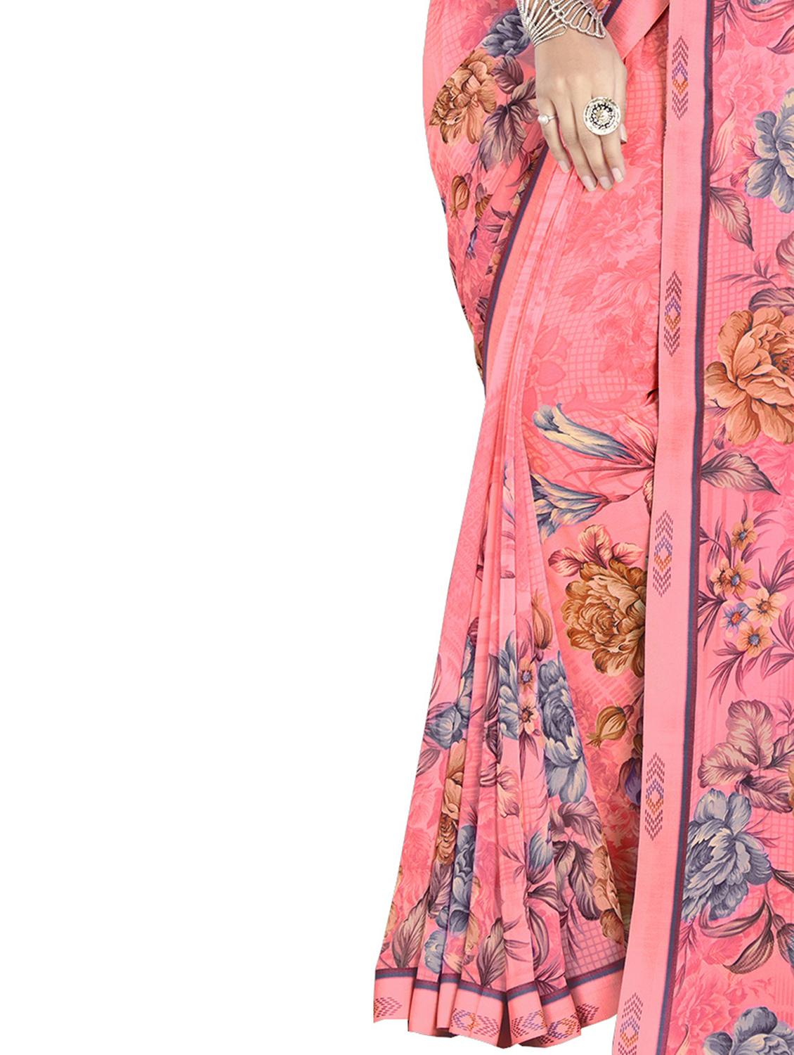 pink printed saree - 19983253 - Standard Image - 2