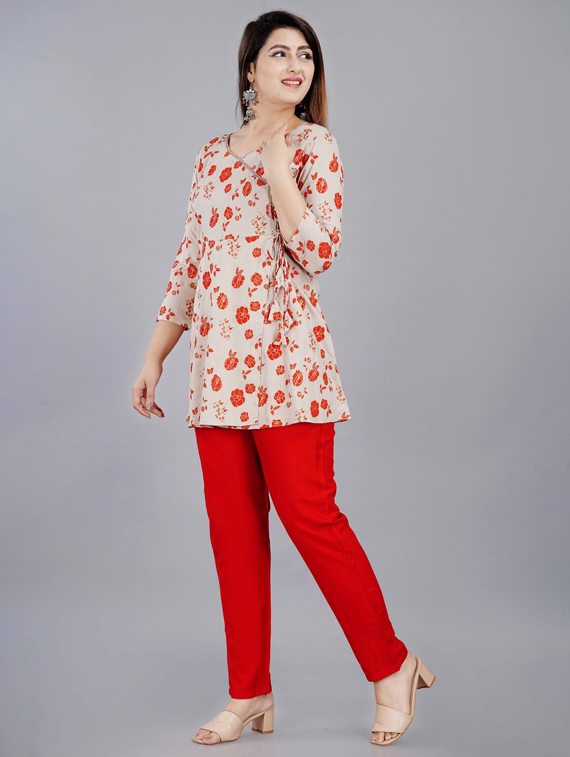 floral print kurta pant set - 19983302 - Standard Image - 2