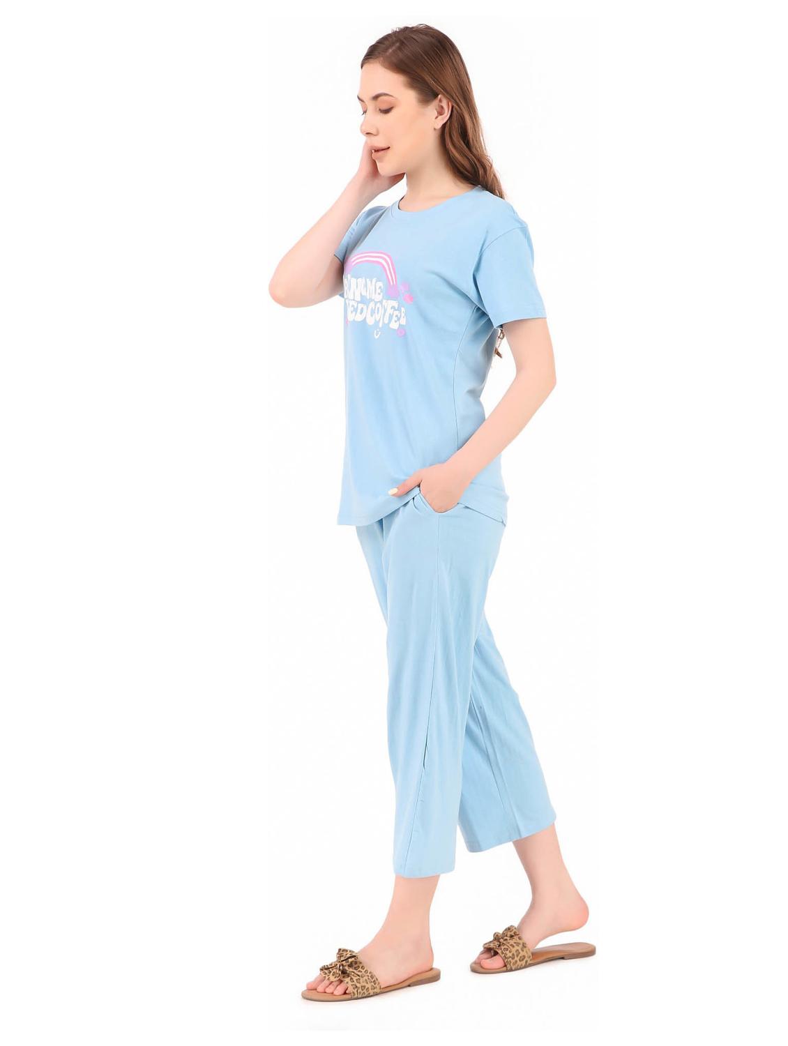 round neck printed nightwear pyjama set - 19984688 - Standard Image - 2
