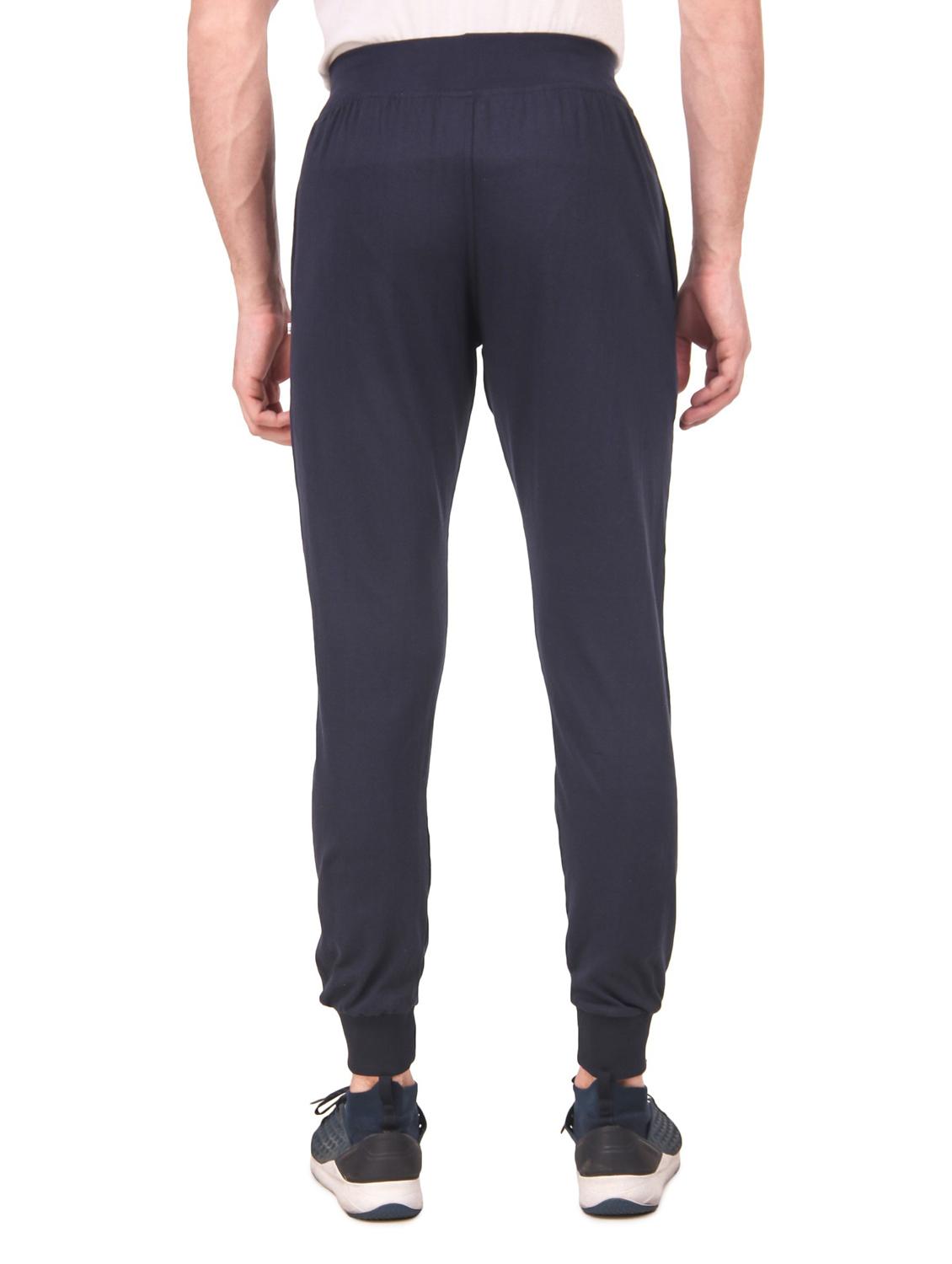 dark blue cotton full length track pant - 19984721 - Standard Image - 2