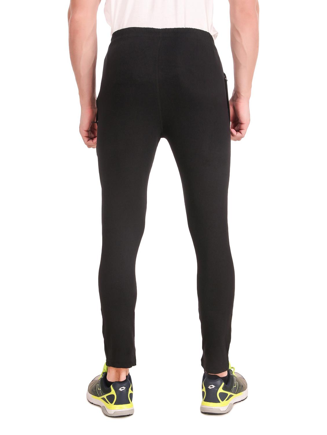 black cotton full length track pant - 19984735 - Standard Image - 2