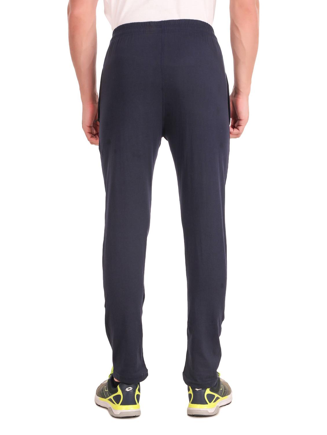 dark blue cotton full length track pant - 19984736 - Standard Image - 2