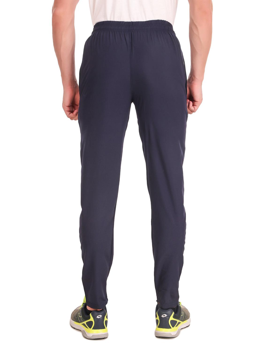 dark blue lycra blend full length track pant - 19984771 - Standard Image - 2
