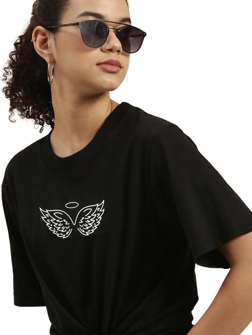 black cotton regular tshirt - 19985003 - Standard Image - 2