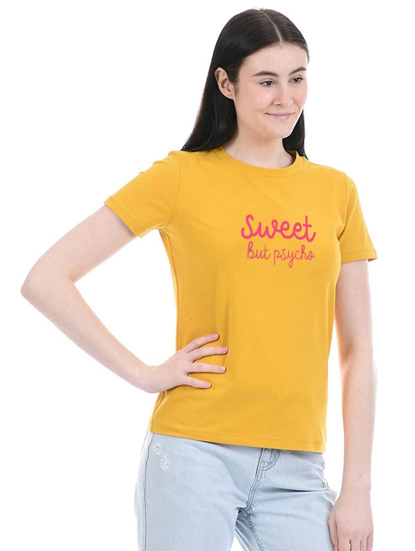 yellow cotton regular tshirt - 19985181 - Standard Image - 2
