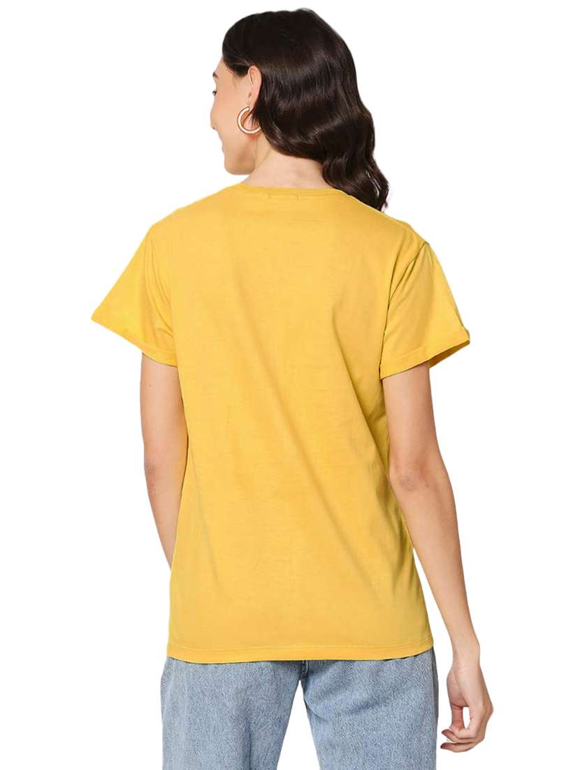 yellow cotton regular tshirt - 19985192 -  Standard Image - 2