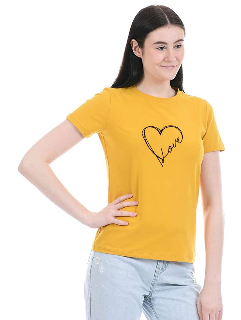 yellow cotton regular tshirt - 19985217 -  Standard Image - 2