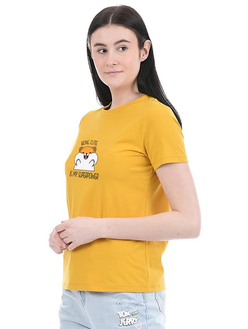 yellow cotton regular tshirt - 19985295 - Standard Image - 2