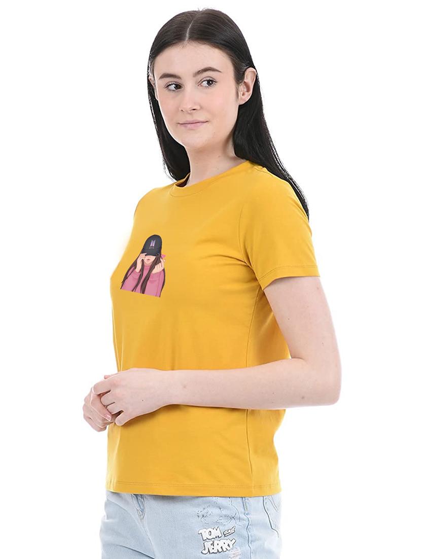 yellow cotton regular tshirt - 19985296 - Standard Image - 2