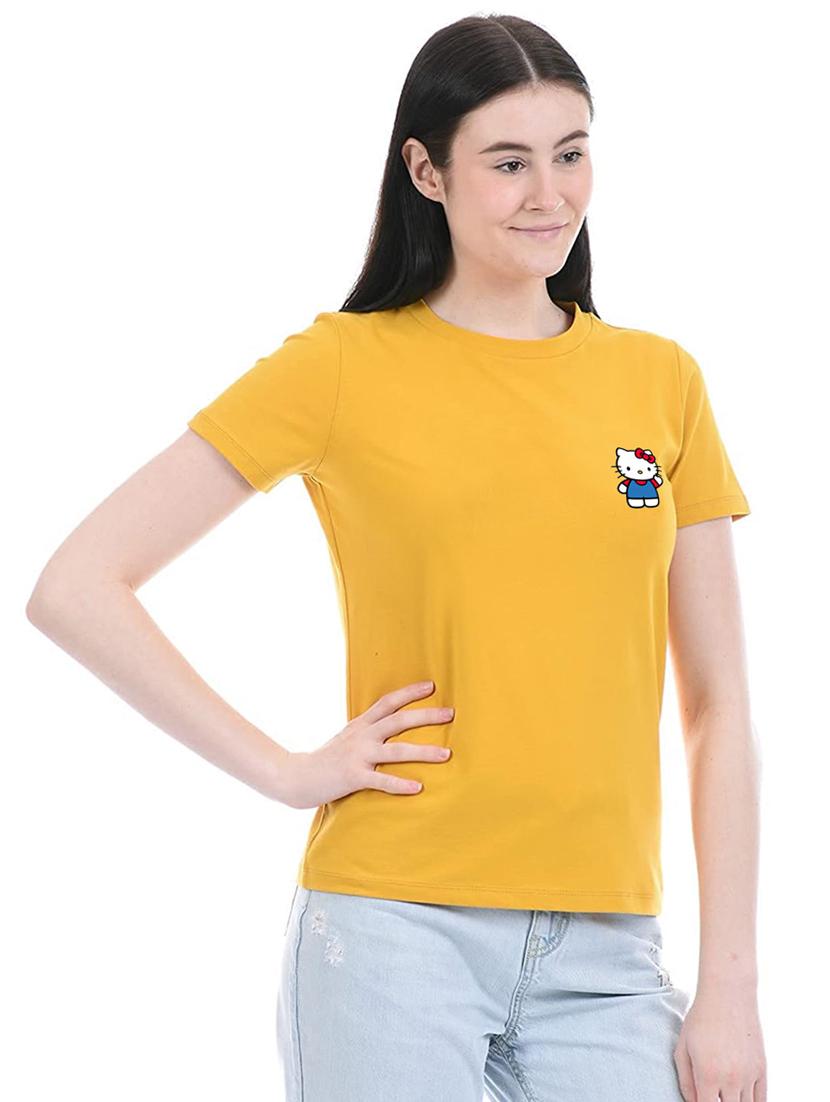 yellow cotton regular tshirt - 19985312 - Standard Image - 2