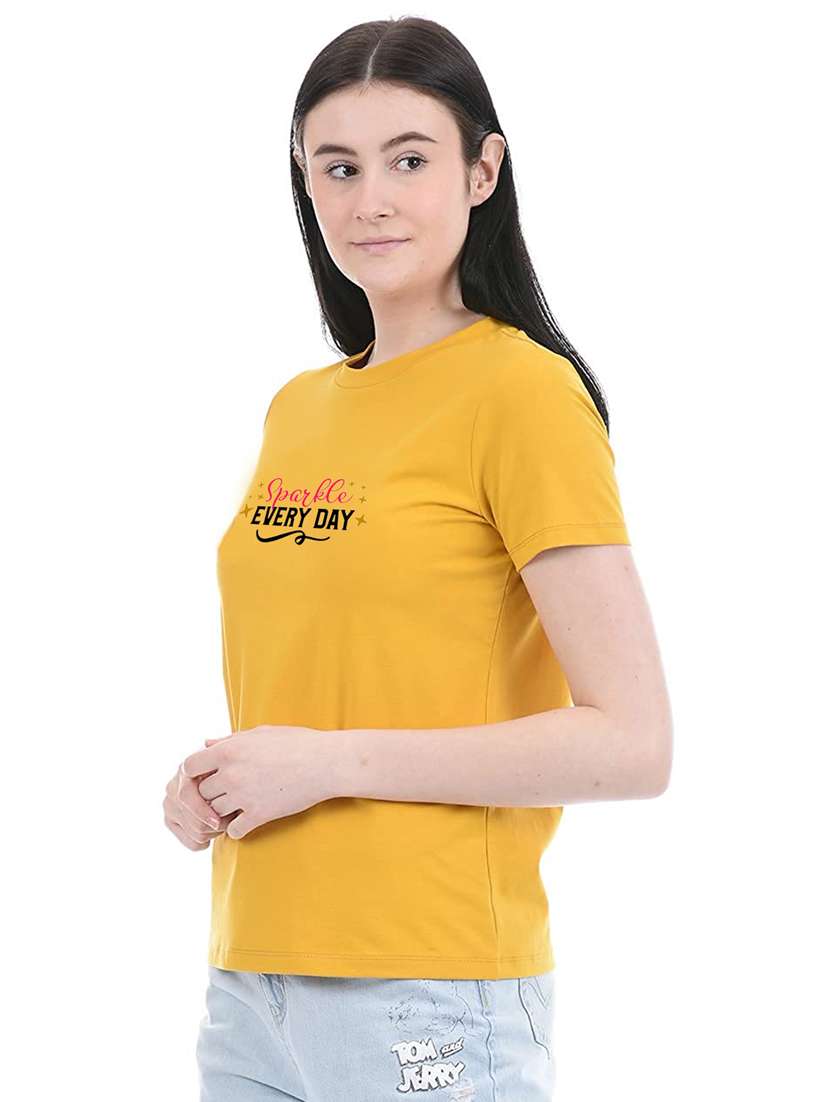 yellow cotton regular tshirt - 19985315 -  Standard Image - 2