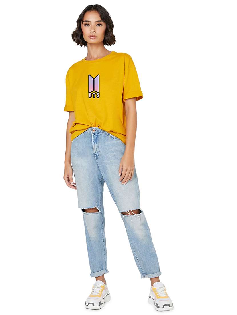 yellow cotton regular tshirt - 19985547 - Standard Image - 2