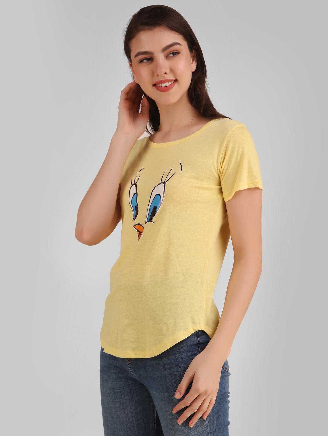 yellow cotton blend regular tshirt - 19985745 - Standard Image - 2