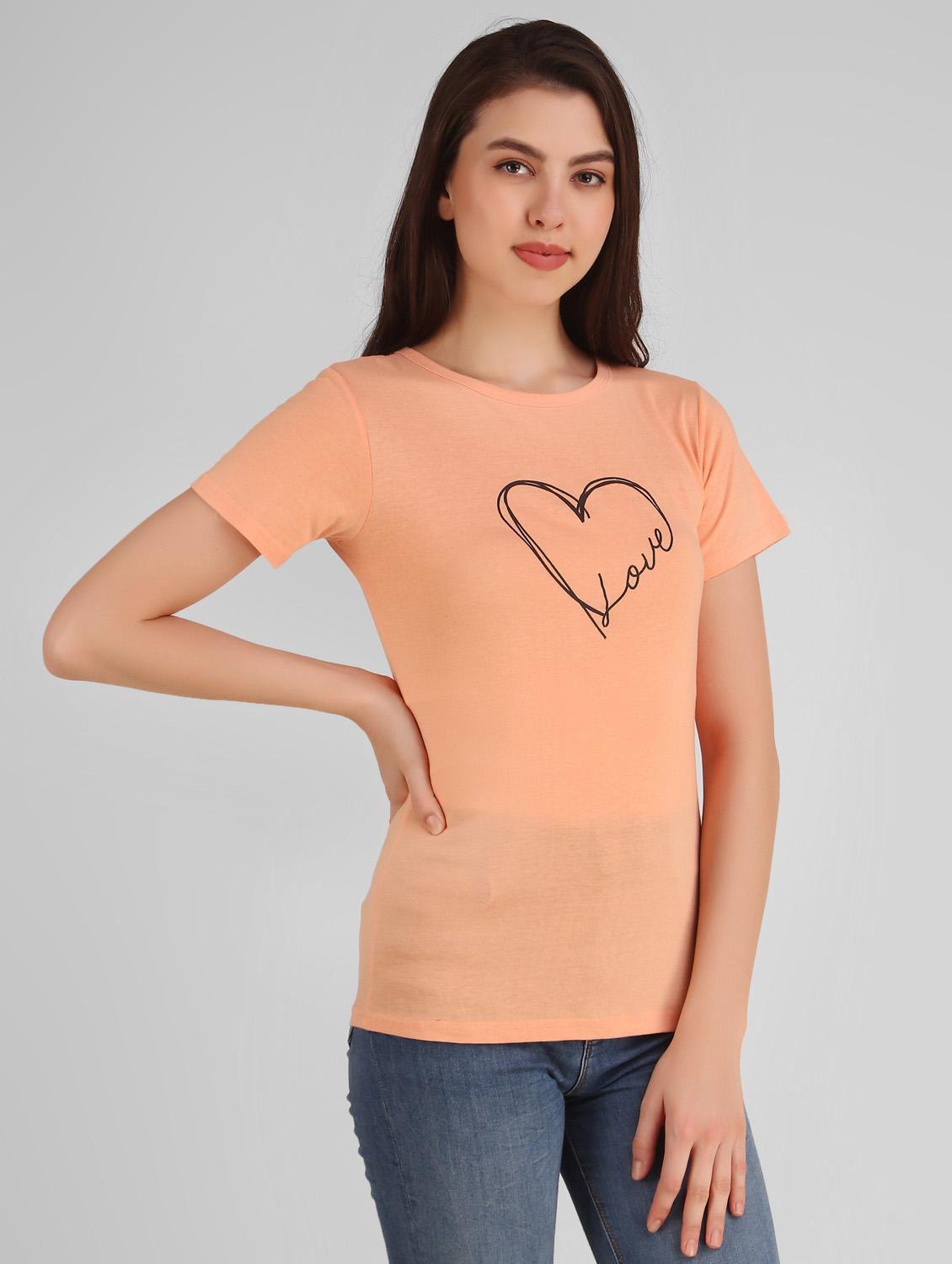 orange cotton blend regular tshirt - 19985747 - Standard Image - 2